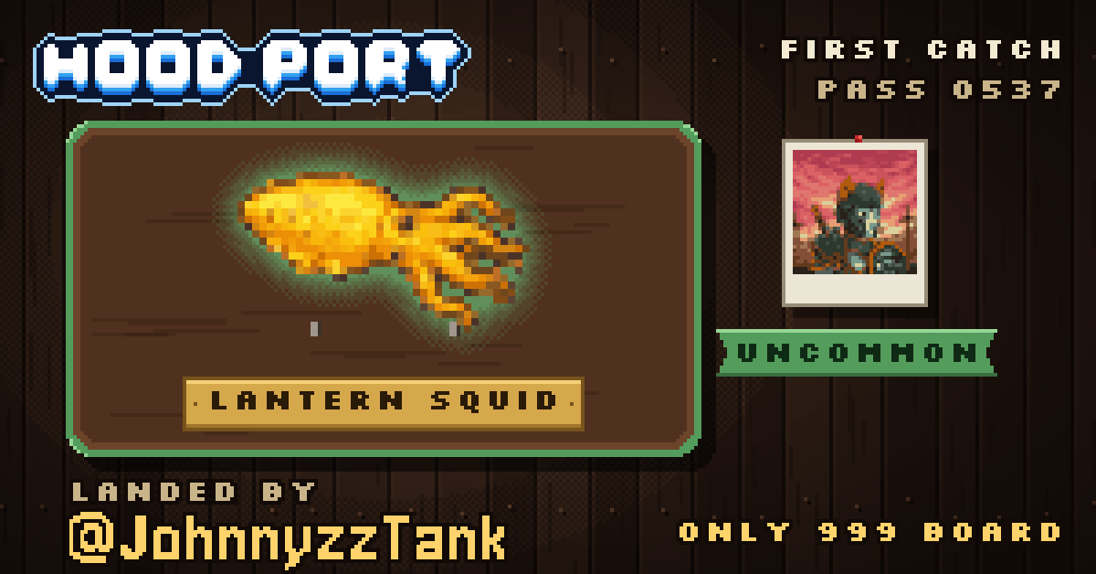 First catch of @JohnnyzzTank at Hoodport: Lantern Squid (Uncommon)