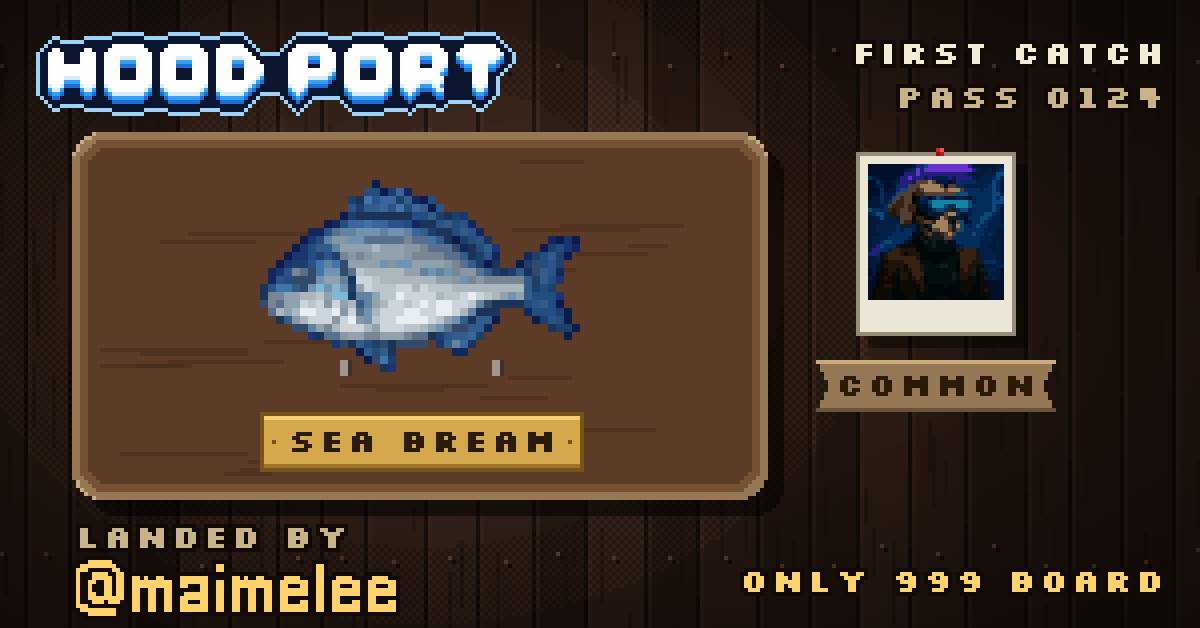 First catch of @maimelee at Hoodport: Sea Bream (Common)